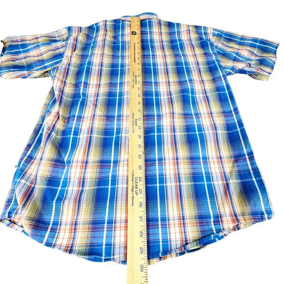 Panhandle Pearl Snap Shirt sz M Men Plaid Blue Red USA Texas Western Cowboy - Picture 7 of 11